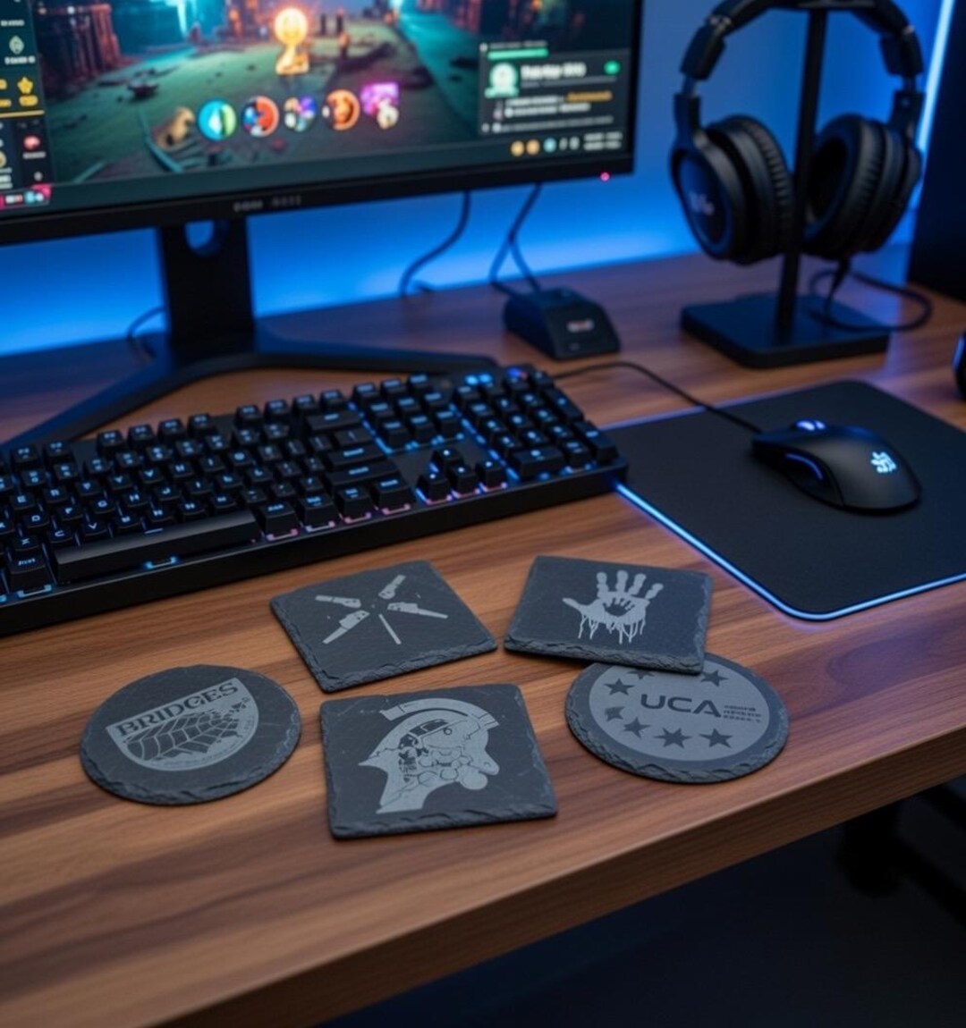 Death Stranding Slate Coasters – Laser Engraved UCA, Bridges, BB Pod ...