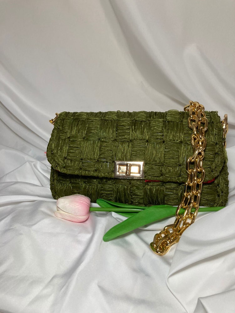 Network Award Hand woven organza ribbon bag. ''Ivy''Original