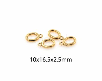 18K Gold Filled Oval Carabiner Clasp,Oval Spring Clasp,DIY Jewelry Making Supply Clasp