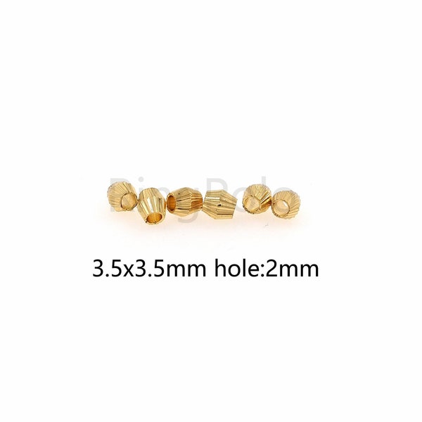 18K Gold Filled Rhombus Spacer Beads,Cylinder Spacer Beads,DIY Jewelry Making Supply