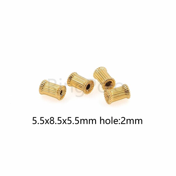 18K Gold Filled Cylindrical Spacer Beads,Barrel Spacer Beads,DIY Jewelry Making Supply