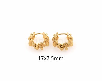 18K Gold Filled Irregular Hoop Earrings,Minimalist Earrings,Everyday Earrings,Handmade Earrings