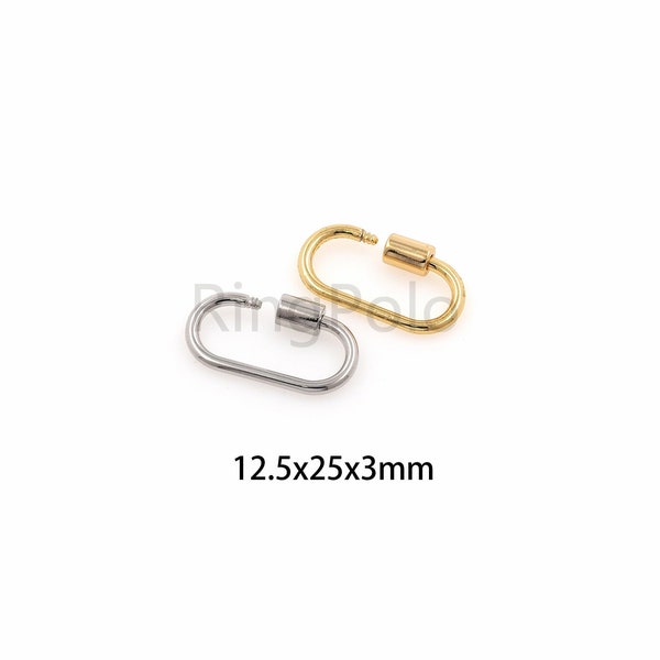Mousqueton ovale, charme de tendeur rempli d'or 18 carats, collier de bracelet de bricolage fabrication de bijoux