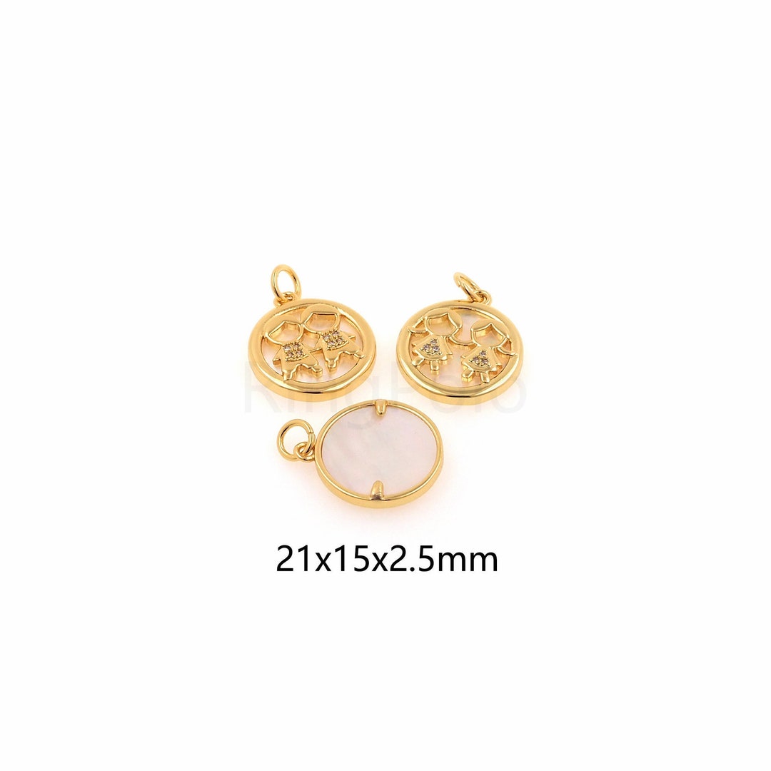 18K Gold Filled Boy Girl Pendant,cz Boy Girl Charm,diy Jewelry Making