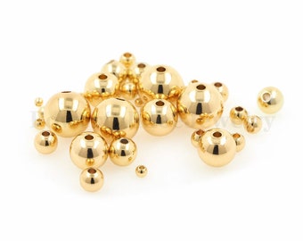 100st 18K goud gevulde bal spacer kralen, gouden spacer kralen, ronde kralen voor DIY ketting armband aanbod kralen