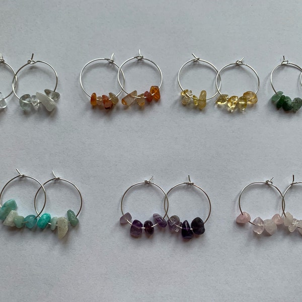 Boucles d'oreilles créoles en cristal