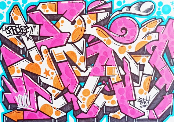 Graffiti Art Graffiti Wall Art Graffiti Letters Hand Made Etsy Uk