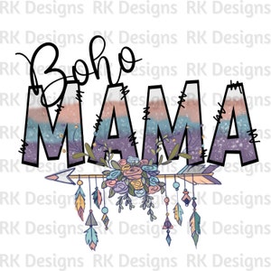 MAMA, Boho, Sublimation, Digital, PNG, Design, Download