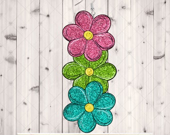 GG Trio Flower- Sublimation Design Download, Digital Design Download, Earrings