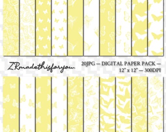 SALE Butterfly Digital Paper Sets With Soft Colors For Scrapbooking, Digital Backgrounds Instant Download for Personal & Commercial use