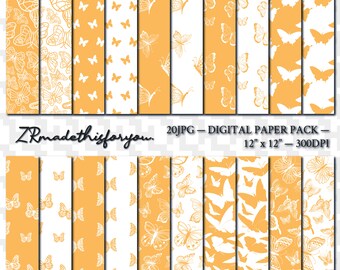 SALE Butterfly Digital Paper Sets With Soft Colors For Scrapbooking, Digital Backgrounds Instant Download for Personal & Commercial use