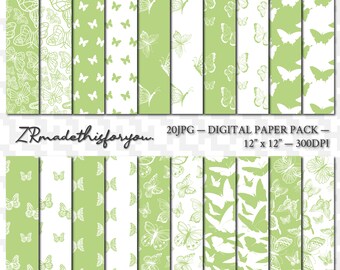 SALE Butterfly Digital Paper Sets With Soft Colors For Scrapbooking, Digital Backgrounds Instant Download for Personal & Commercial use