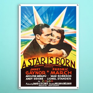 A Star Is Born American Acrylic poster, Classic movie wall art of this magic cinema poster, Outstanding gift for retro acrylic poster addict