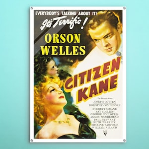 Citizen Kane American Acrylic poster, Great movie wall art of this cinema poster, Vintage gift for timeless retro decor fanatic of Hollywood