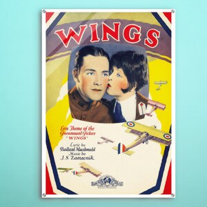 Wings American Acrylic poster, Unique movie wall art of this cinema poster, perfect gift for retro decor enthusiasts and Hollywood fans
