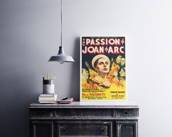 ジャンヌ・ダルクの受難のアメリカ製木製ポスター。この映画ポスターの