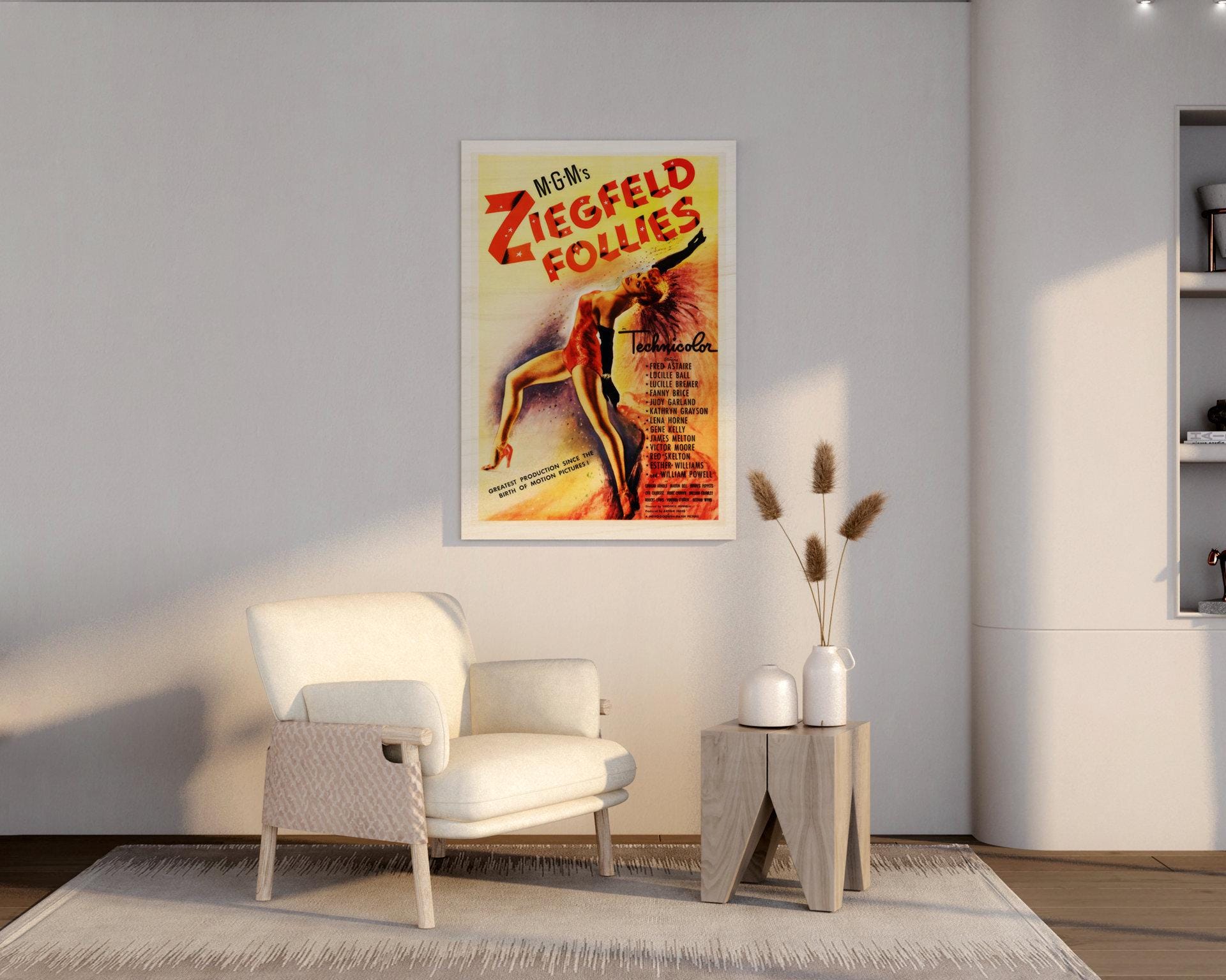 Ziegfeld Follies American Wooden Poster, Premium Fan Art of This