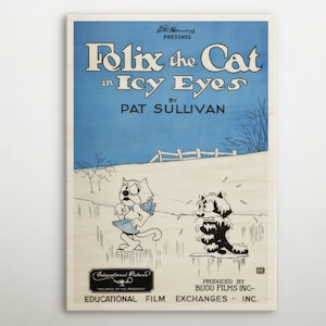 Felix The Cat Amerikaanse houten poster, Premium fanart van deze bioscoopposter, Prachtig cadeau voor vintage decorbewonderaars en bioscoopliefhebbers.