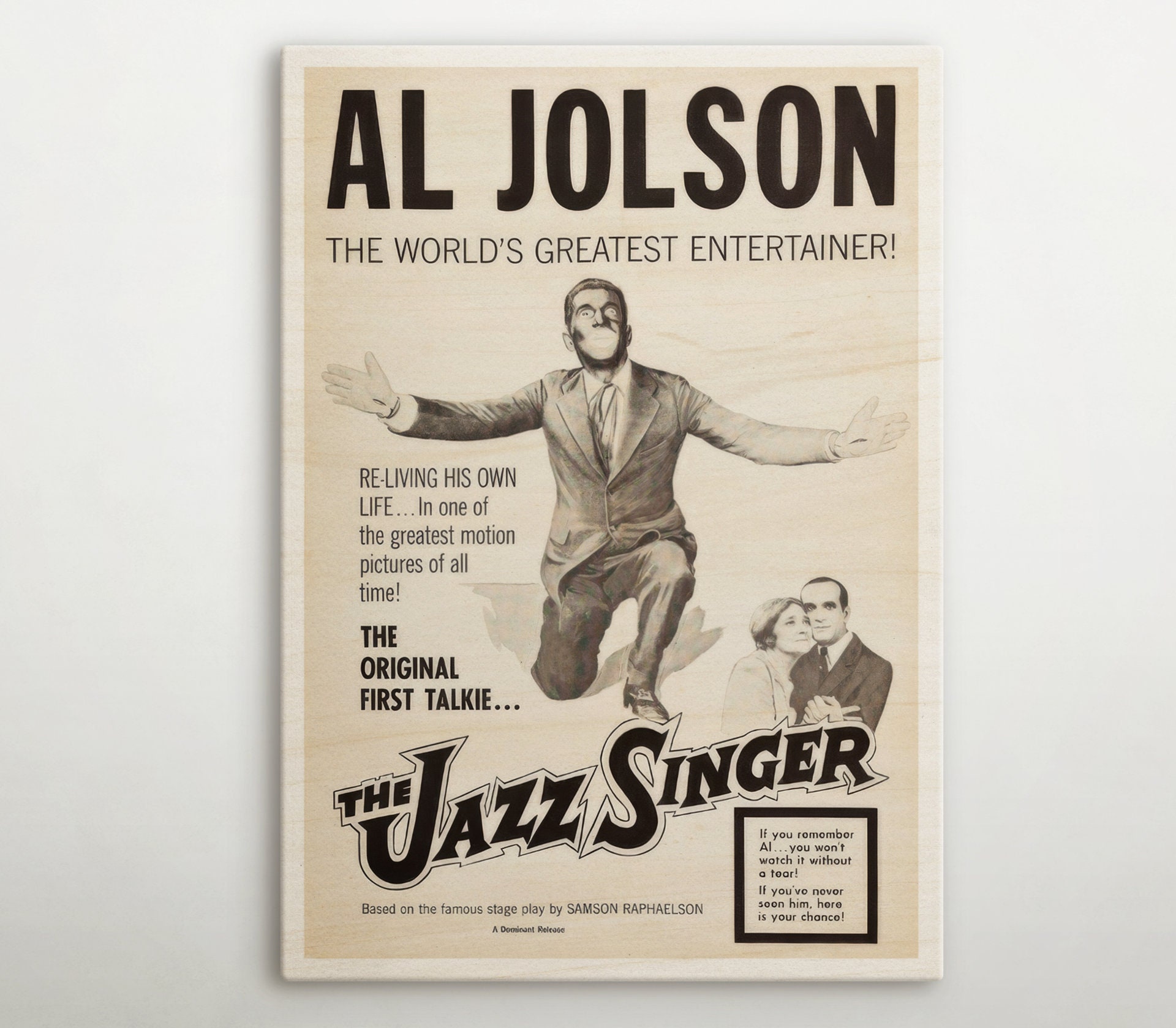 The Jazz Singer Movie Poster, Birch Wood Wall Art - Etsy