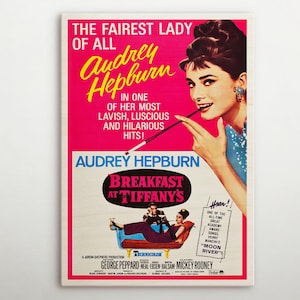 Breakfast At Tiffany&#39;s American Wooden poster, Classic wall art of this magic cinema poster, Outstanding gift for retro wooden poster addict