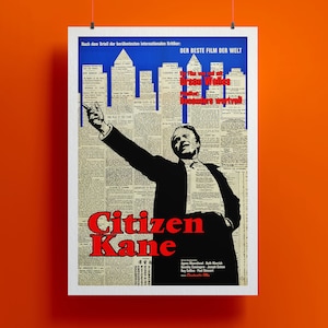 Citizen Kane printed on artistic paper, Stunning high quality print, Premium Orson Wells gift for cinema fans, Unique Citizen Kane artwork