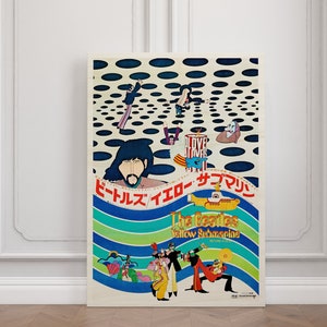 a poster on a wall in a room