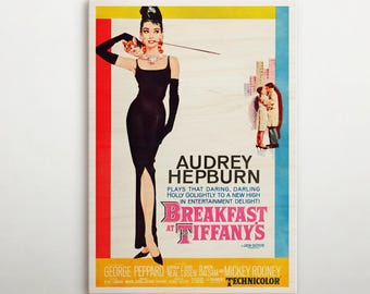 Breakfast At Tiffany's American Wooden poster, Iconic vintage-inspired poster, Gift for retro glamour decor supporters and fanart admirers.