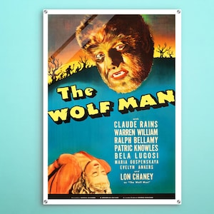 The Wolf Man American Acrylic poster, Iconic movie vintage-inspired poster, Superb gift for retro glamour decor supporter and fanart admirer