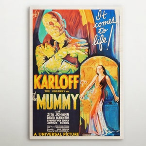 The Mummy American Wood decor, Amazing movie wall art of this cinema poster, Iconic gift for room decor supporters and film theatre lovers.