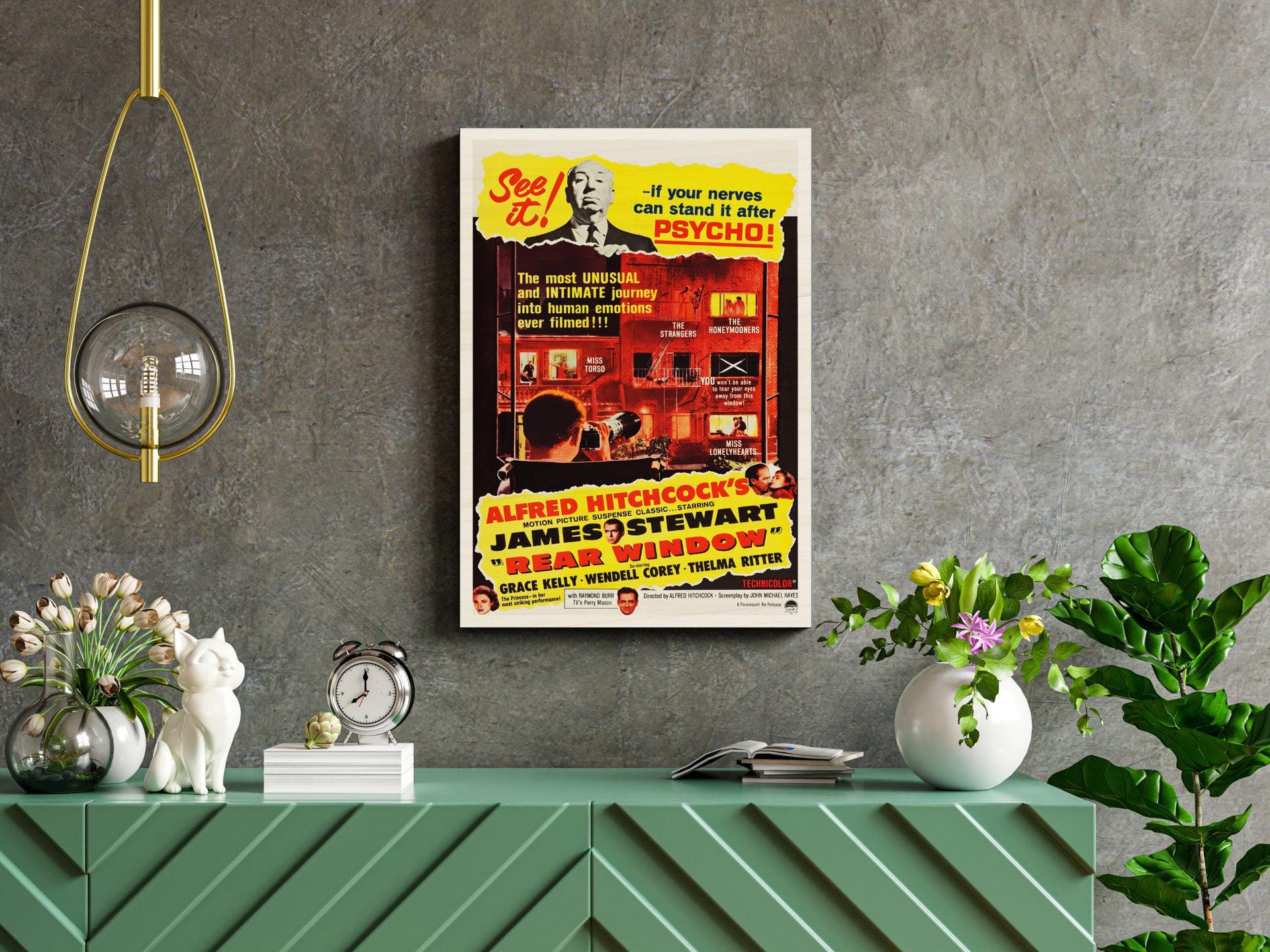 Rear Window American Wooden Poster, Rustic Movie Wall Art of This ...