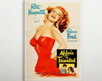 Affair in Trinidad Movie Poster, Retro Wooden Wall Art