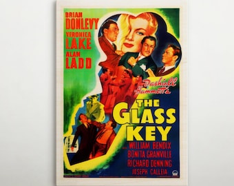The Glass Key American Holzplakat, hochwertiger Filmdruck dieses Kinoplakats, perfektes Geschenk für Vintage-Film und Hollywood-Liebhaber