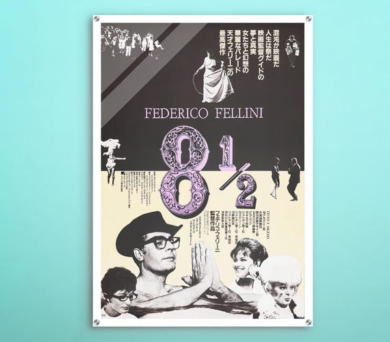 芸術写真 Hollywood Mini Poster 8+1⁄2 Japanese Acrylic Poster, Iconic Movie Vintage-inspired