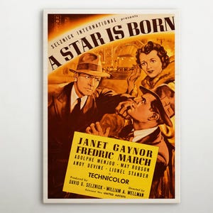A Star Is Born American Wooden poster, Retro movie decor art of this cinema poster, Premium gift for old-world charm lovers and enthusiasts.