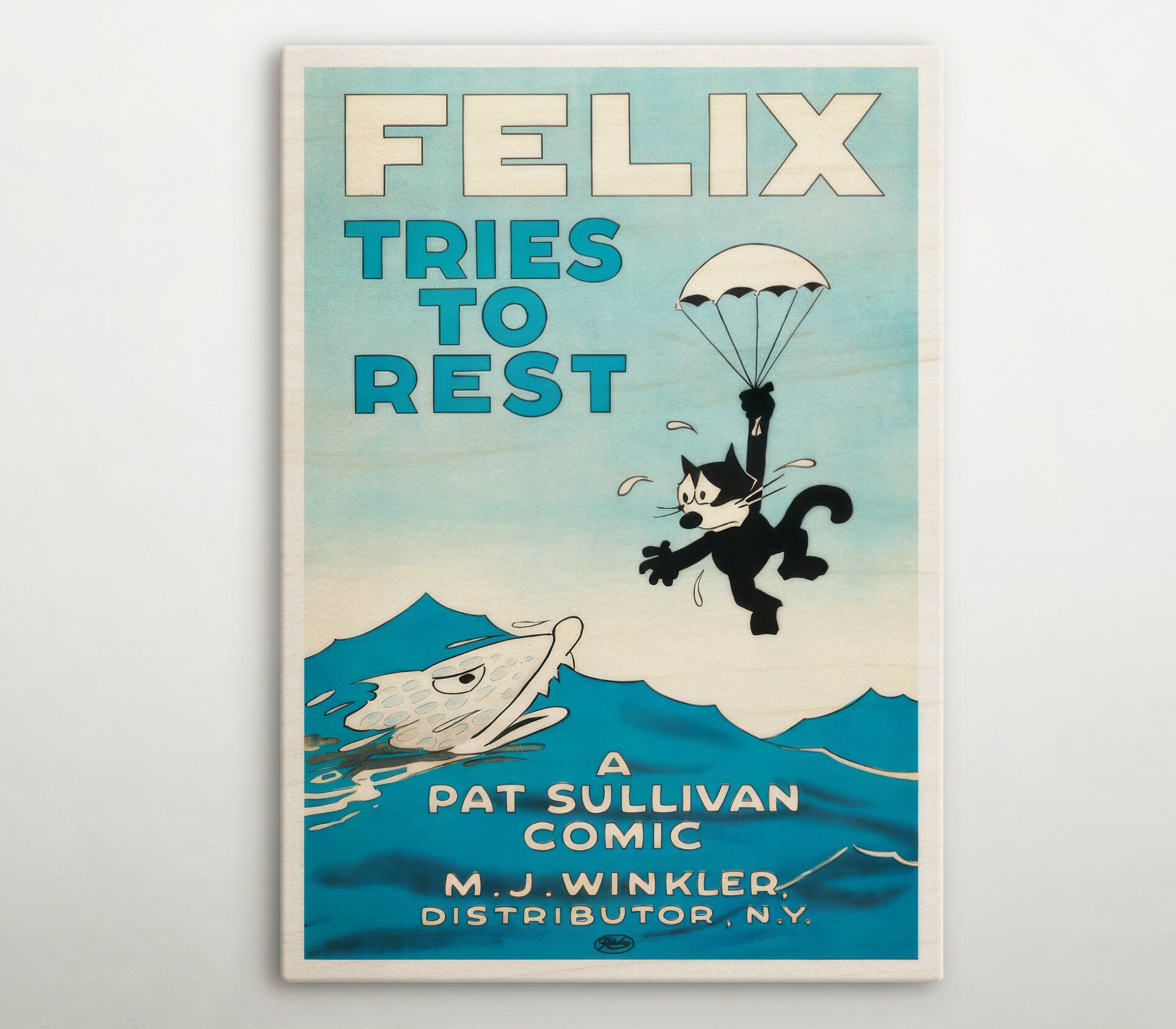 Felix the Cat American Wooden Poster, Unique Wall Art of This