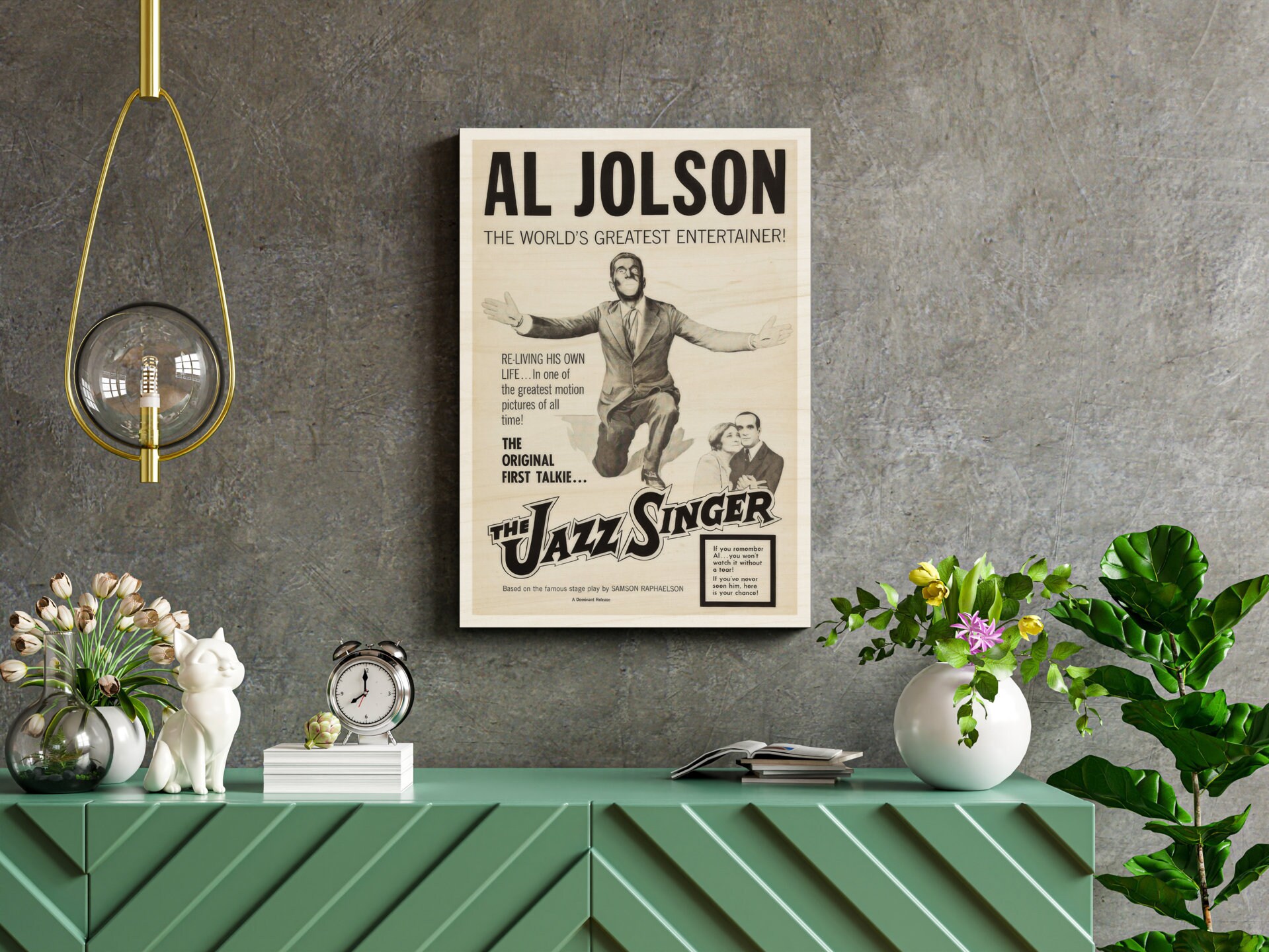The Jazz Singer Movie Poster, Birch Wood Wall Art - Etsy