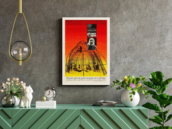 Planet of Apes American Wooden Poster, Classic Movie Wall Art of