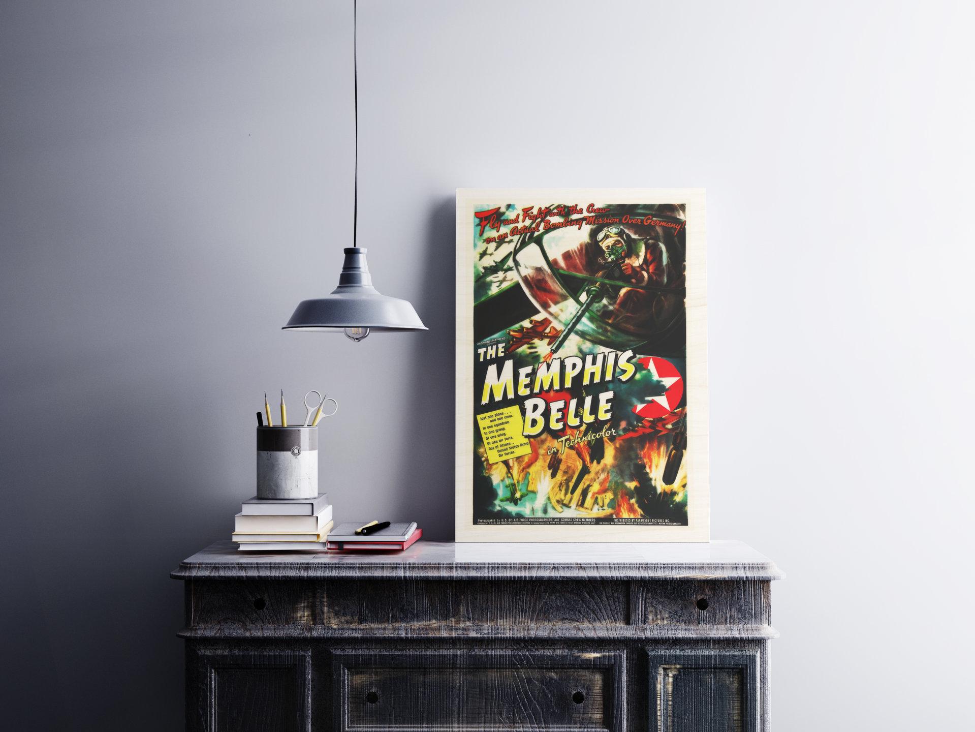 メンフィス ベル アメリカン 木製ポスター、象徴的なヴィンテージ風