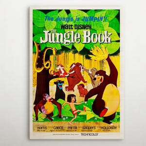 The Jungle Book American Wooden poster, Rustic wall art of this cinema poster, Vintage gift for timeless retro decor fanatics of Hollywood.
