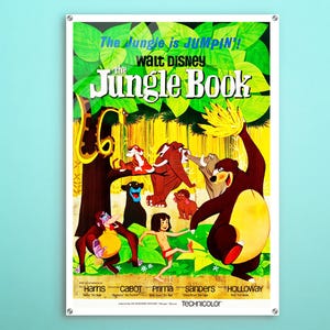 The Jungle Book American Acrylic print, vintage-inspired decor piece of this cinema poster, Ideal glamourous wall art for retro movie lover.