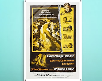 白鯨 1956年 グレゴリー・ペック カルト映画ポスター復刻版 約18x12