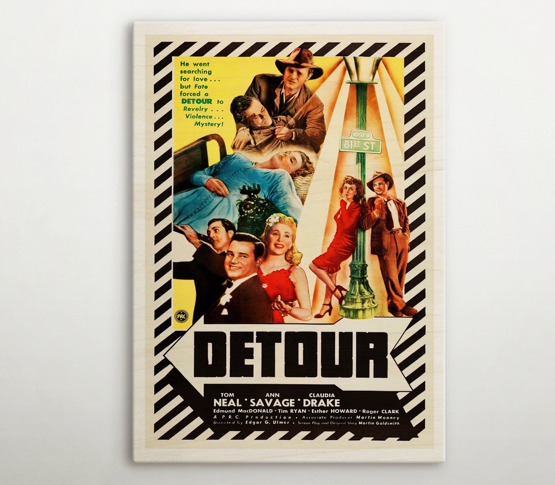 Detour American Wooden Poster, Magic Movie Wall Art of This Cinema
