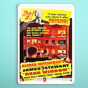 Rear Window American Acrylic poster, Iconic movie vintage-inspired poster, Superb gift for retro glamour decor supporters and fanart admirer