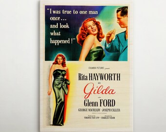 Gilda Movie Poster, American Wooden Wall Art, Retro Decor