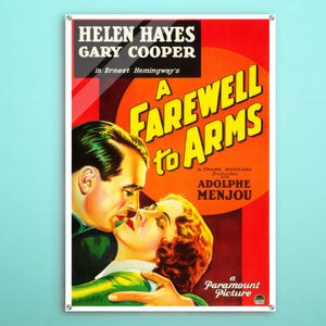A Farewell To Arms Amerikaanse acrylposter, geweldige muurkunst van deze bioscoopposter, vintage cadeau voor tijdloze retro-decorfanaat van Hollywood