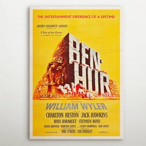 Ben-Hur American Wooden print, Great vintage-inspired decor piece of this cinema poster, Ideal glamourous wall art for retro movie lovers.