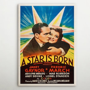 A Star Is Born American Wooden poster, Magic wall art of this cinema poster, Perfect gift for Hollywood buffs and golden age enthusiasts.