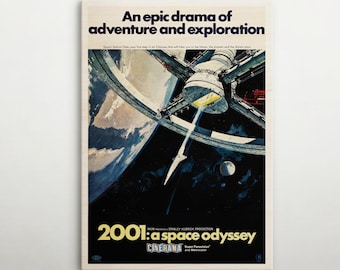 2001: A Space Odyssey American Wooden poster, Retro decor art of this cinema poster, Premium gift for old-world charm lovers and enthusiasts