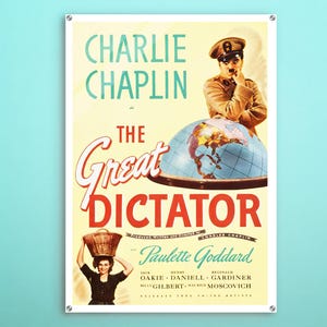 The Great Dictator American Acrylic poster, Classic wall art of this magic cinema poster, Outstanding gift for retro acrylic poster addicts.