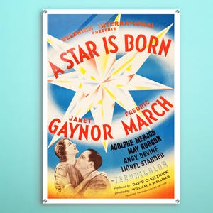 A Star Is Born American Acrylic poster, Great wall art of this cinema poster, Vintage gift for timeless retro decor fanatics of Hollywood.